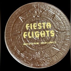 Vintage Fiesta Flights Western Airlines Coasters Set of 4